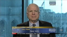 John McCain Responding to Andrew Steele's question regarding teh free fall collapse of Wrolkd Trade Center Building 7 on CSPAN