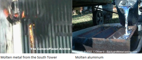 Molten metal from the South Tower