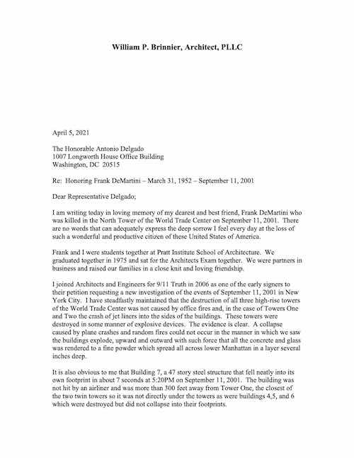 Brinnier Letter to Antonio Delgado